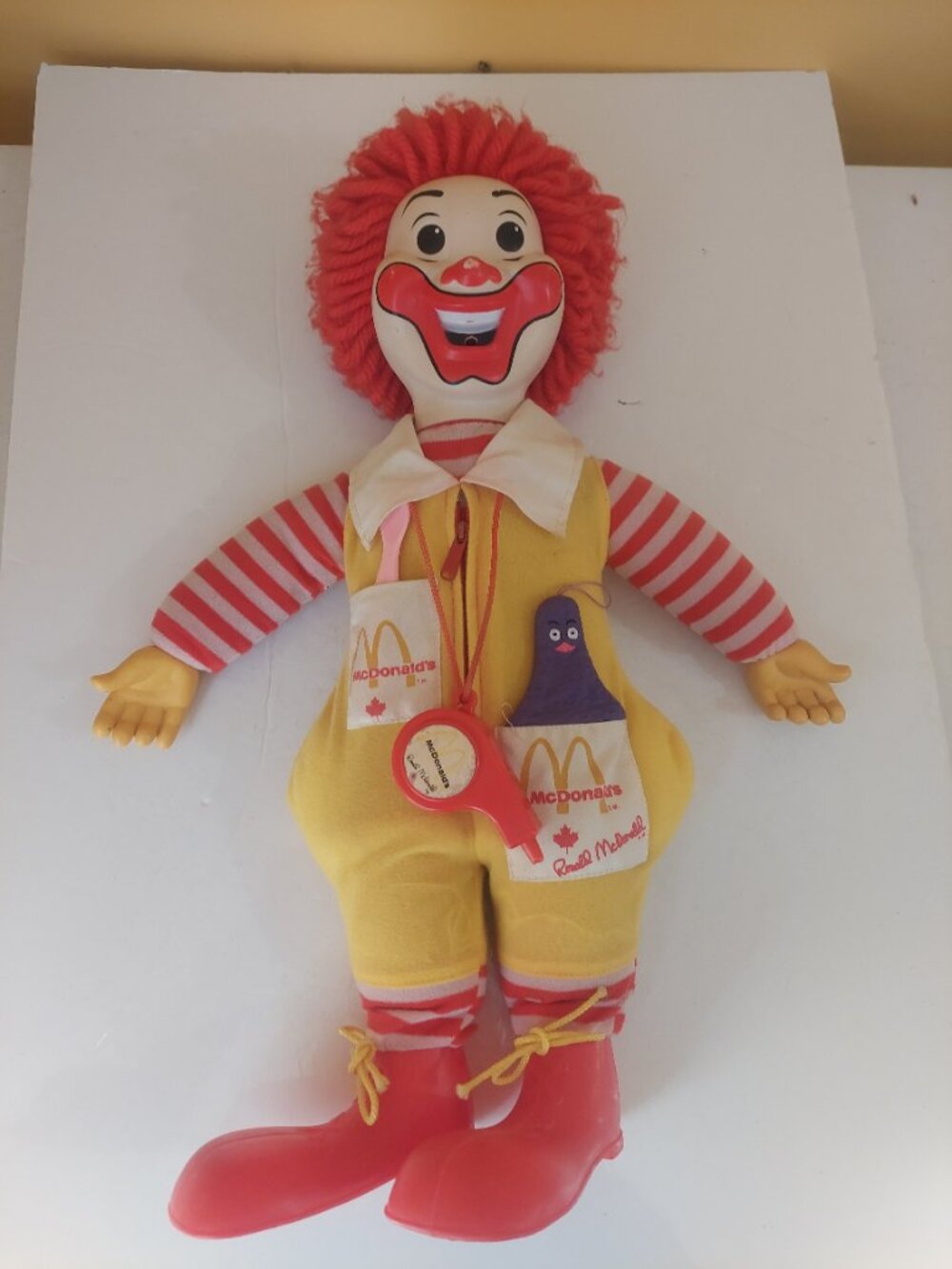McDonald's Vintage 1978 Ronald McDonald Clown Plush Toy Doll Made in Canada - Picture 5 of 11